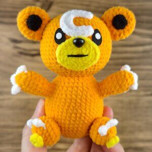 Handmade Amigurumi Crochet Pokemon Teddiursa Plushie